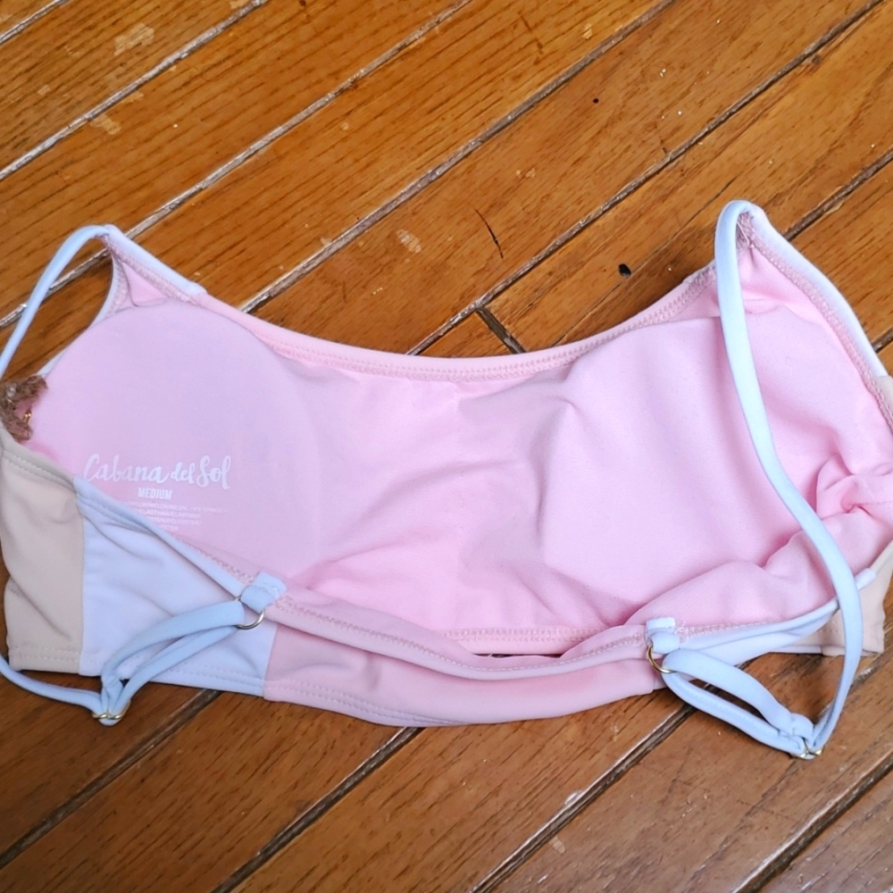 NWT Cabana del Sol Surf Sand Sol Color Block Bikini Set Size M - Picture 8 of 8